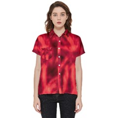 Cadmium Red Abstract Stars Short Sleeve Pocket Shirt