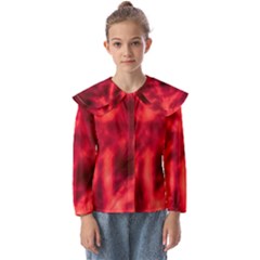 Cadmium Red Abstract Stars Kids  Peter Pan Collar Blouse