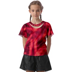 Cadmium Red Abstract Stars Kids  Front Cut Tee