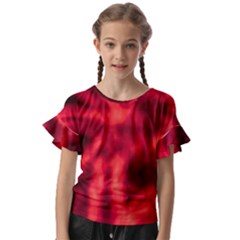 Cadmium Red Abstract Stars Kids  Cut Out Flutter Sleeves