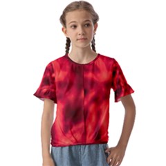 Cadmium Red Abstract Stars Kids  Cuff Sleeve Scrunch Bottom Tee