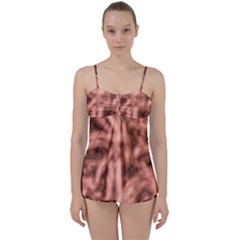 Rose Abstract Stars Babydoll Tankini Set