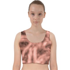 Rose Abstract Stars Velvet Racer Back Crop Top