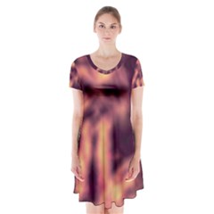 Topaz  Abstract Stars Short Sleeve V-neck Flare Dress by DimitriosArt