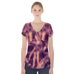 Topaz  Abstract Stars Short Sleeve Front Detail Top