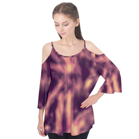 Topaz  Abstract Stars Flutter Sleeve Tee  by DimitriosArt