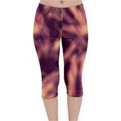 Topaz  Abstract Stars Velvet Capri Leggings  by DimitriosArt