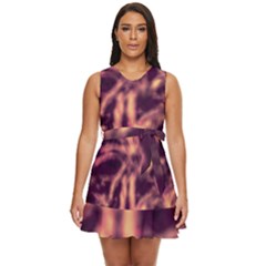 Topaz  Abstract Stars Waist Tie Tier Mini Chiffon Dress