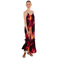 Lava Abstract Stars Cami Maxi Ruffle Chiffon Dress