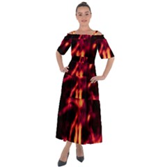 Lava Abstract Stars Shoulder Straps Boho Maxi Dress 