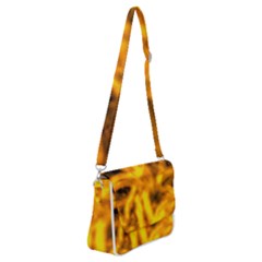 Golden Abstract Stars Shoulder Bag With Back Zipper by DimitriosArt