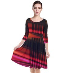 Gradient Quarter Sleeve Waist Band Dress