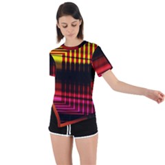 Gradient Asymmetrical Short Sleeve Sports Tee