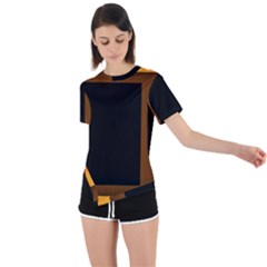 Gradient Asymmetrical Short Sleeve Sports Tee by Sparkle