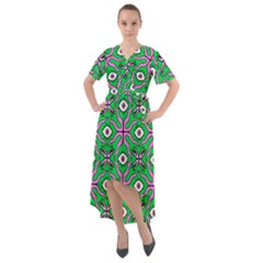 Abstract Illustration With Eyes Front Wrap High Low Dress by SychEva