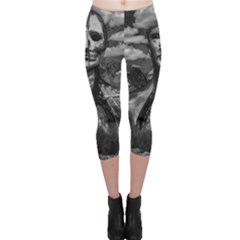 Bw Creepy Fantasy Scene Artwork Capri Leggings  by dflcprintsclothing