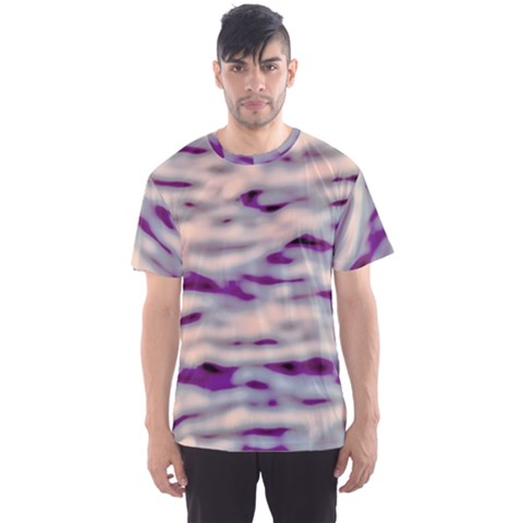 Orange  Waves Abstract Series No1 Men s Sport Mesh Tee by DimitriosArt