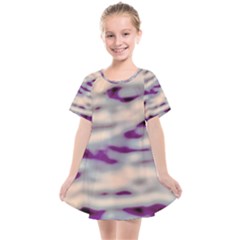 Orange  Waves Abstract Series No1 Kids  Smock Dress by DimitriosArt