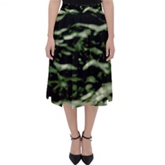 Green  Waves Abstract Series No5 Classic Midi Skirt by DimitriosArt