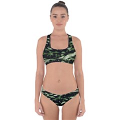 Green  Waves Abstract Series No5 Cross Back Hipster Bikini Set by DimitriosArt