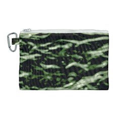 Green  Waves Abstract Series No5 Canvas Cosmetic Bag (large) by DimitriosArt