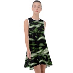 Green  Waves Abstract Series No5 Frill Swing Dress by DimitriosArt