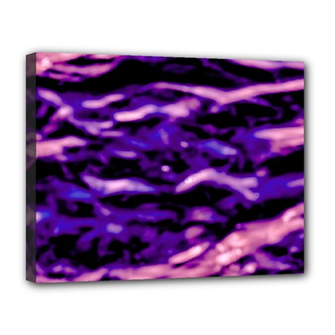 Purple  Waves Abstract Series No1 Canvas 14  X 11  (stretched) by DimitriosArt