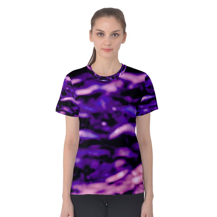Purple  Waves Abstract Series No1 Women s Cotton Tee