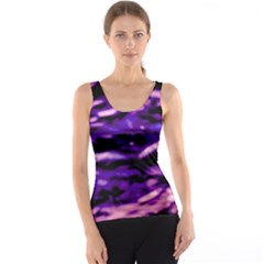 Purple  Waves Abstract Series No1 Tank Top by DimitriosArt