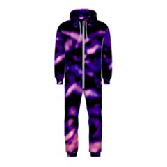 Purple  Waves Abstract Series No1 Hooded Jumpsuit (kids) by DimitriosArt