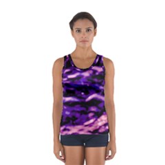 Purple  Waves Abstract Series No1 Sport Tank Top  by DimitriosArt