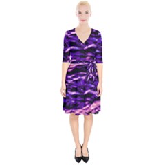 Purple  Waves Abstract Series No1 Wrap Up Cocktail Dress by DimitriosArt