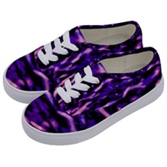 Purple  Waves Abstract Series No1 Kids  Classic Low Top Sneakers by DimitriosArt