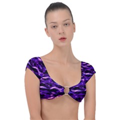 Purple  Waves Abstract Series No1 Cap Sleeve Ring Bikini Top