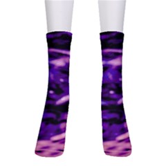 Purple  Waves Abstract Series No1 Men s Crew Socks by DimitriosArt