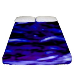 Purple  Waves Abstract Series No2 Fitted Sheet (queen Size) by DimitriosArt