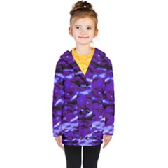 Purple  Waves Abstract Series No2 Kids  Double Breasted Button Coat by DimitriosArt