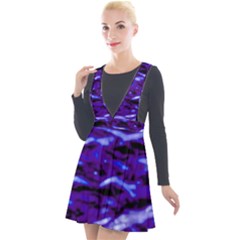 Purple  Waves Abstract Series No2 Plunge Pinafore Velour Dress by DimitriosArt
