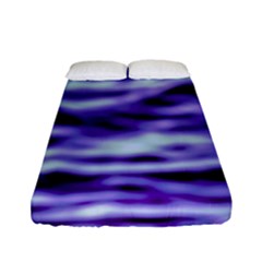 Purple  Waves Abstract Series No3 Fitted Sheet (full/ Double Size) by DimitriosArt