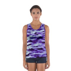 Purple  Waves Abstract Series No3 Sport Tank Top  by DimitriosArt