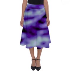 Purple  Waves Abstract Series No3 Perfect Length Midi Skirt by DimitriosArt