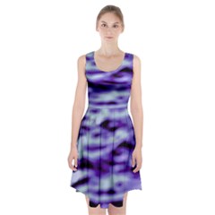 Purple  Waves Abstract Series No3 Racerback Midi Dress by DimitriosArt
