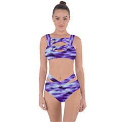 Purple  Waves Abstract Series No3 Bandaged Up Bikini Set  by DimitriosArt