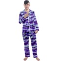 Purple  Waves Abstract Series No3 Men s Long Sleeve Satin Pajamas Set View1