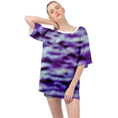 Purple  Waves Abstract Series No3 Oversized Chiffon Top by DimitriosArt