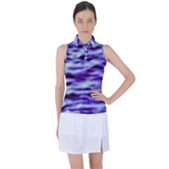 Purple  Waves Abstract Series No3 Women s Sleeveless Polo Tee by DimitriosArt