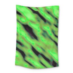 Green  Waves Abstract Series No7 Small Tapestry by DimitriosArt