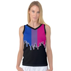 Bisexual Pride Flag Drip On Black Women s Basketball Tank Top by VernenInk