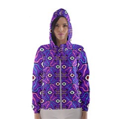 Abstract Illustration With Eyes Women s Hooded Windbreaker by SychEva