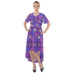 Abstract Illustration With Eyes Front Wrap High Low Dress by SychEva